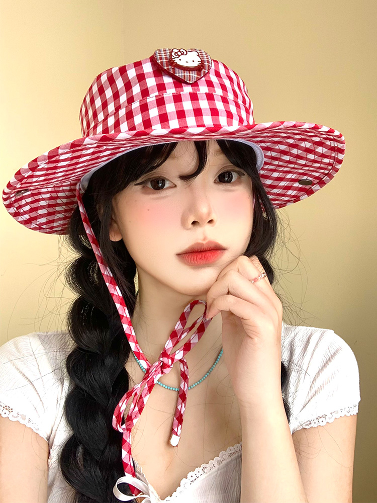 アウトドア　帽子 チェック柄アウトドアハット