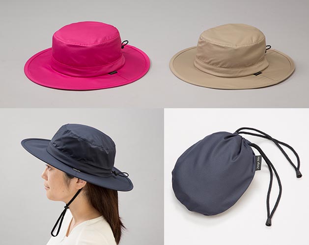 アウトドア　帽子 撥水加工折りたたみハット男女兼用