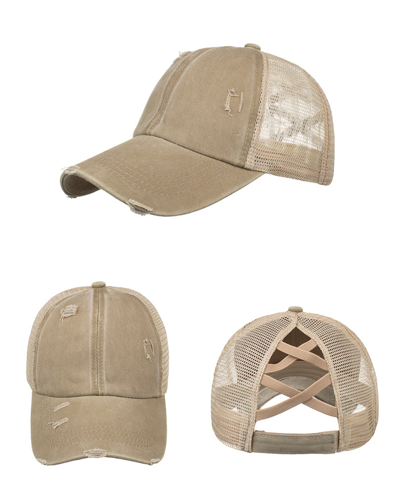 アウトドア　帽子 男女兼用ダメージ加工メッシュキャップ紫外線対策