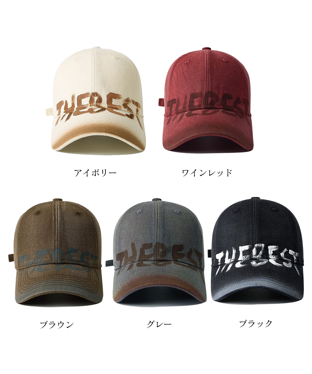 アウトドア　帽子 野球帽 文字ロゴ 小顔効果 深めキャップ