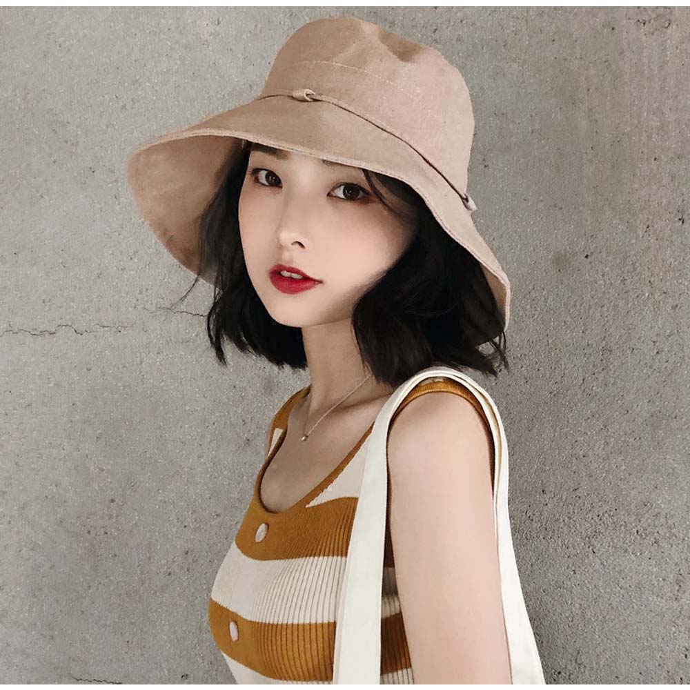 アウトドア　帽子 折りたたみ式リボン付きバケットハット春夏
