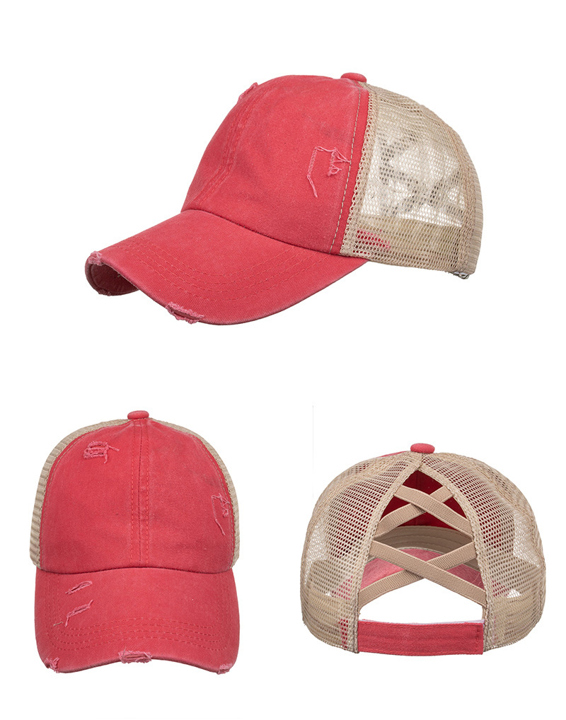 アウトドア　帽子 男女兼用ダメージ加工メッシュキャップ紫外線対策