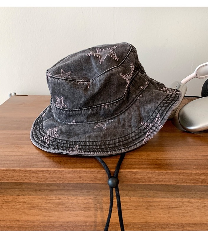 アウトドア　帽子 水洗い加工デニム帽子 女性用 幅広つば 紫外線対策 登山用
