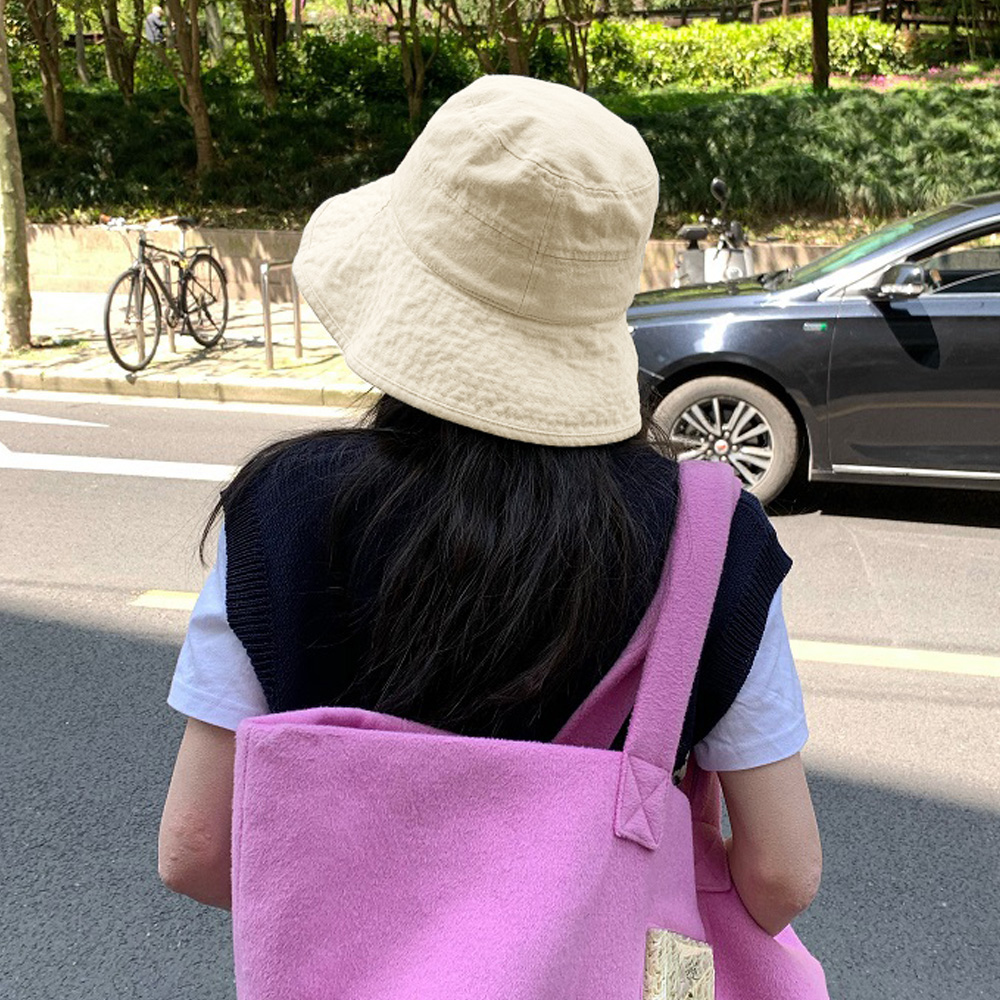 アウトドア　帽子 小顔効果つば広バケットハット紫外線対策帽子