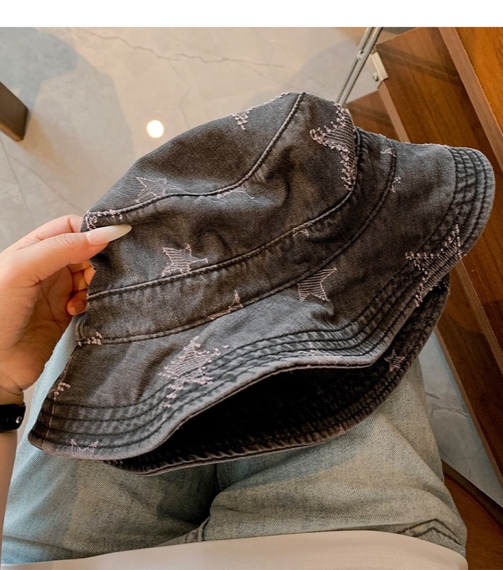 アウトドア　帽子 水洗い加工デニム帽子 女性用 幅広つば 紫外線対策 登山用