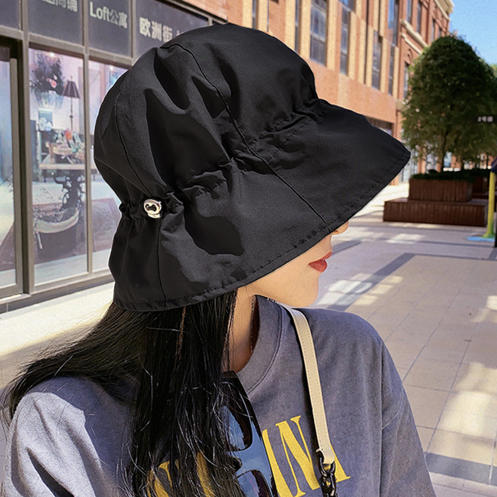 アウトドア　帽子 紫外線対策バケットハット つば広折り畳み式日除け帽子