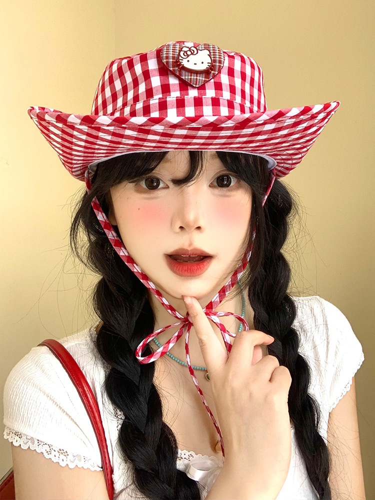 アウトドア　帽子 チェック柄アウトドアハット