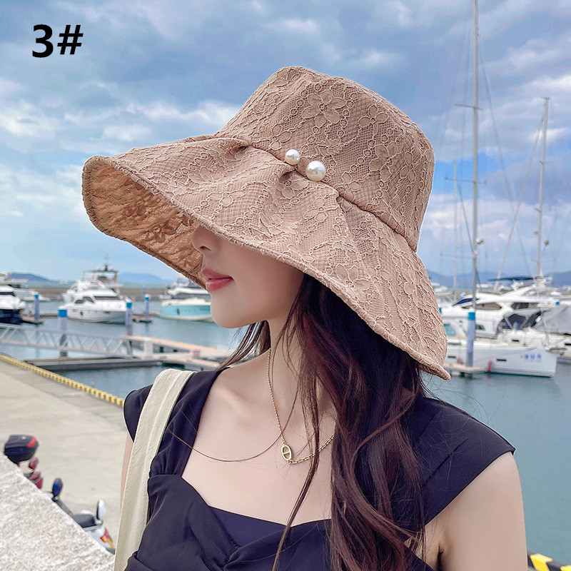アウトドア　帽子 レディース日よけ帽子 紫外線対策 つば広 レース柄サマーハット