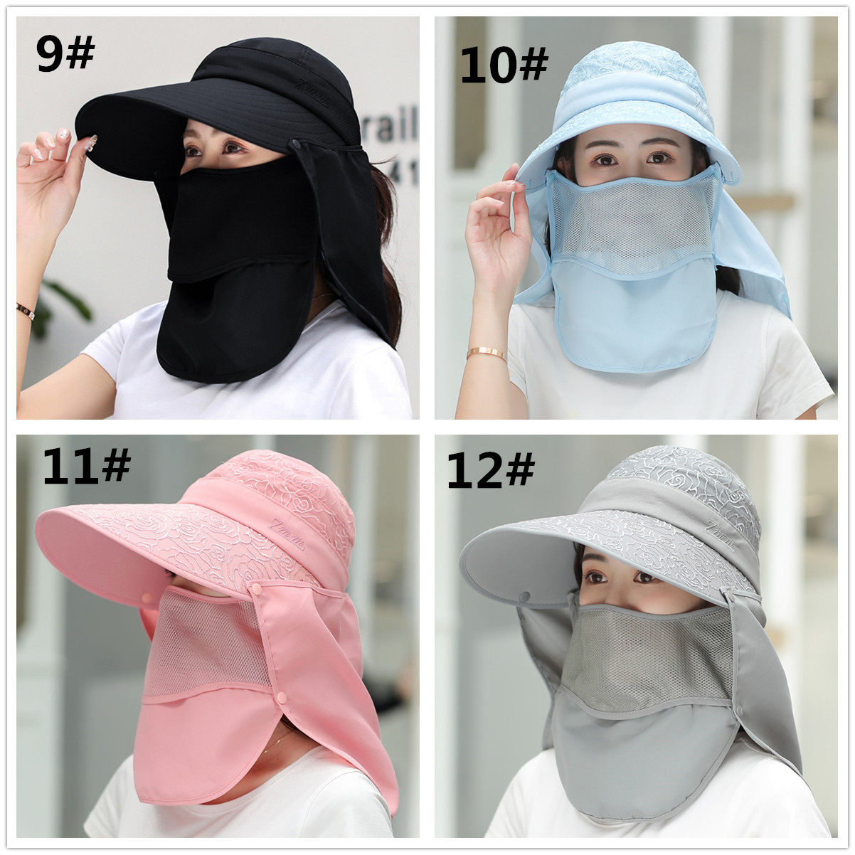 アウトドア　帽子 女性用多機能日除け帽子　紫外線対策　農作業にも