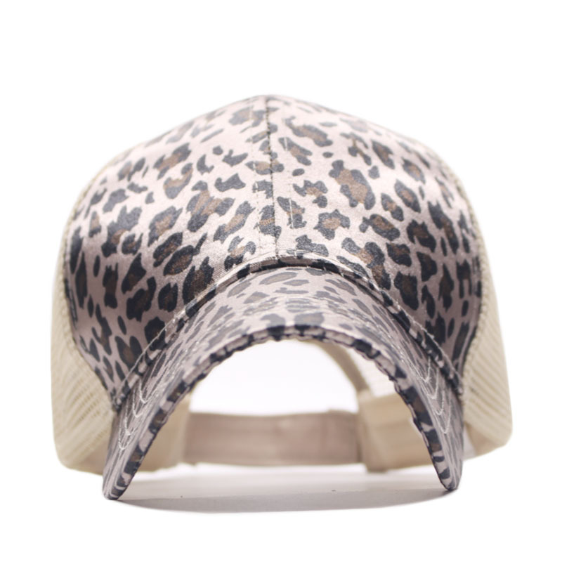 アウトドア　帽子 男女兼用ヒョウ柄アウトドアキャップ紫外線対策メッシュ帽子