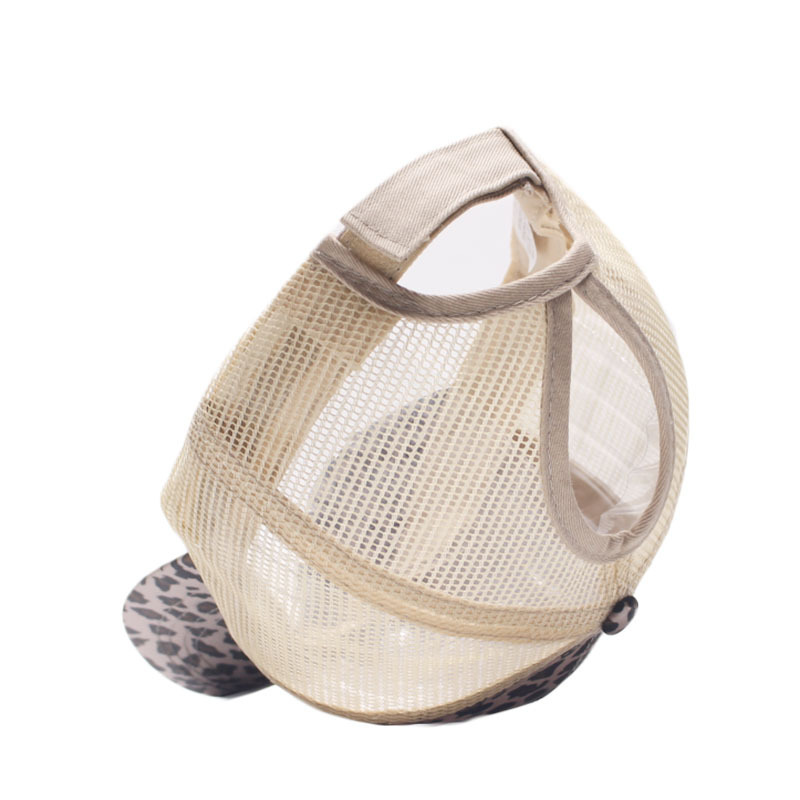 アウトドア　帽子 男女兼用ヒョウ柄アウトドアキャップ紫外線対策メッシュ帽子