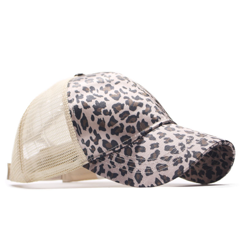 アウトドア　帽子 男女兼用ヒョウ柄アウトドアキャップ紫外線対策メッシュ帽子