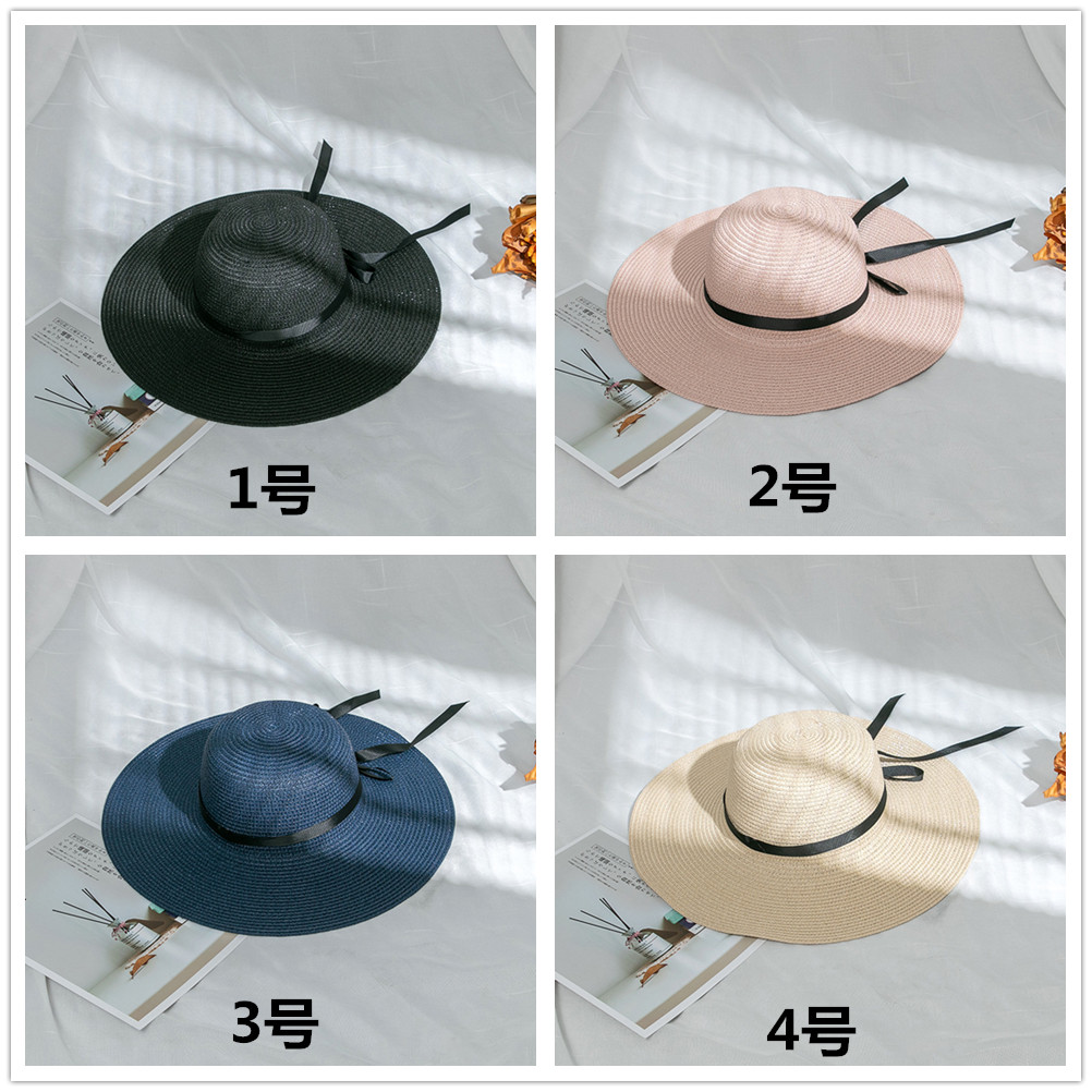 アウトドア　帽子 つば広麦わら帽子 日よけ草編みハット 折りたたみ可能