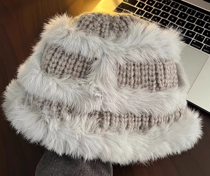 ハット ふわもこ冬物バケットハット