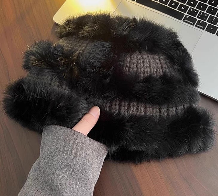 ハット ふわもこ冬物バケットハット