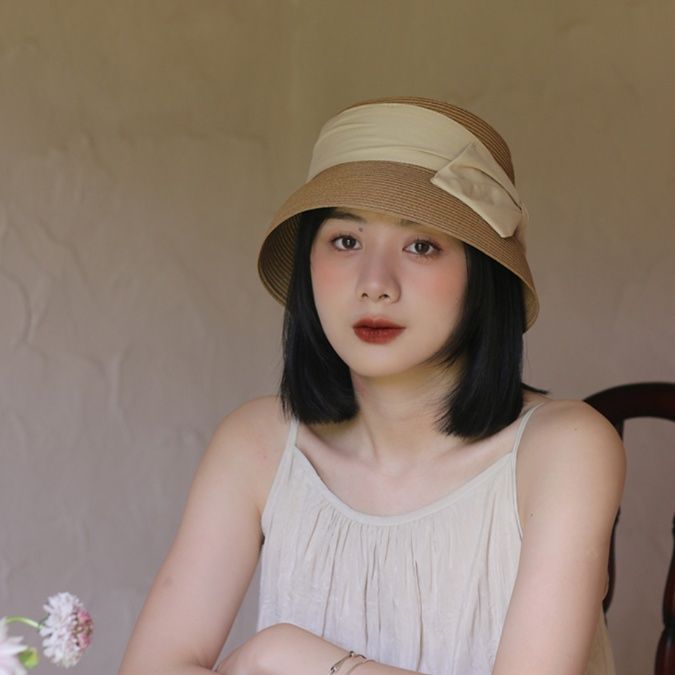 ハット 優美リボン麦わら帽子