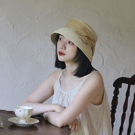 ハット 優美リボン麦わら帽子