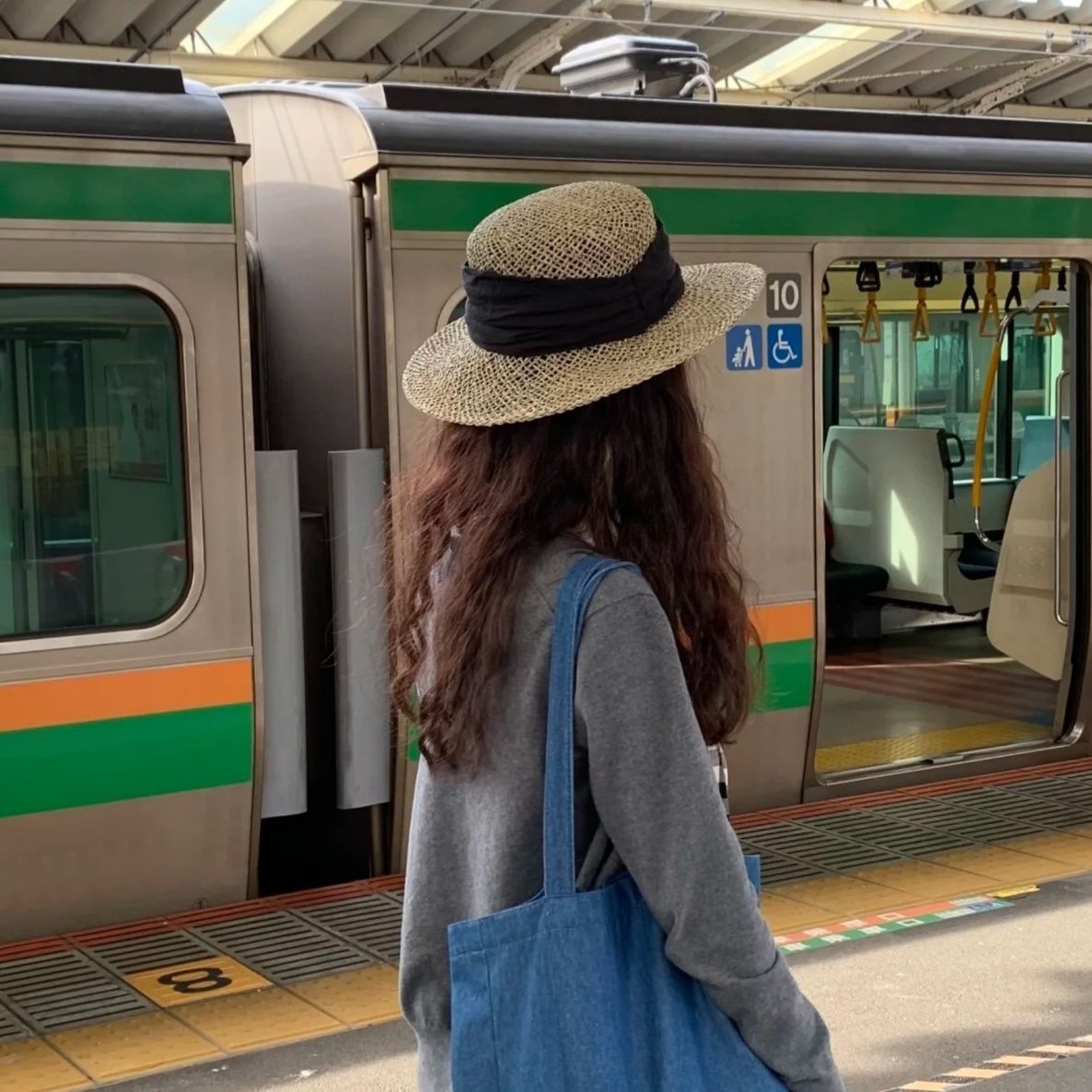 ハット 麦わら平つば帽子