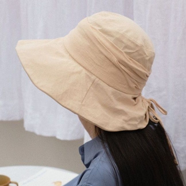 ハット つば広調節可能紐付きナイロンハット