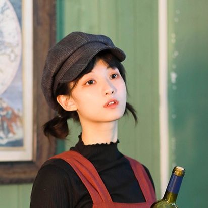 ハット 上品な格子柄ウール素材のつば付き帽子