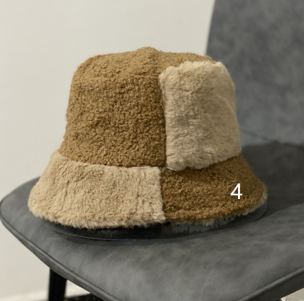 秋冬新作レディース ファー配色ハット 防寒保温 暖かい帽子