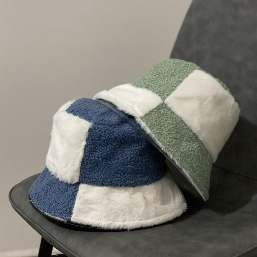 秋冬新作レディース ファー配色ハット 防寒保温 暖かい帽子