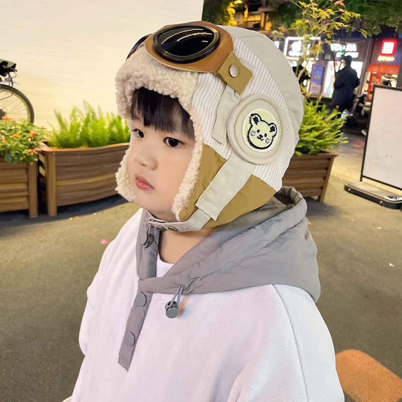 バケットハット もこもこパイロット帽子