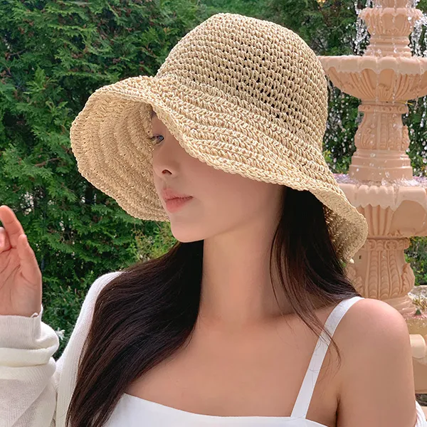 ハット 優雅な麦わら帽子リボン付き
