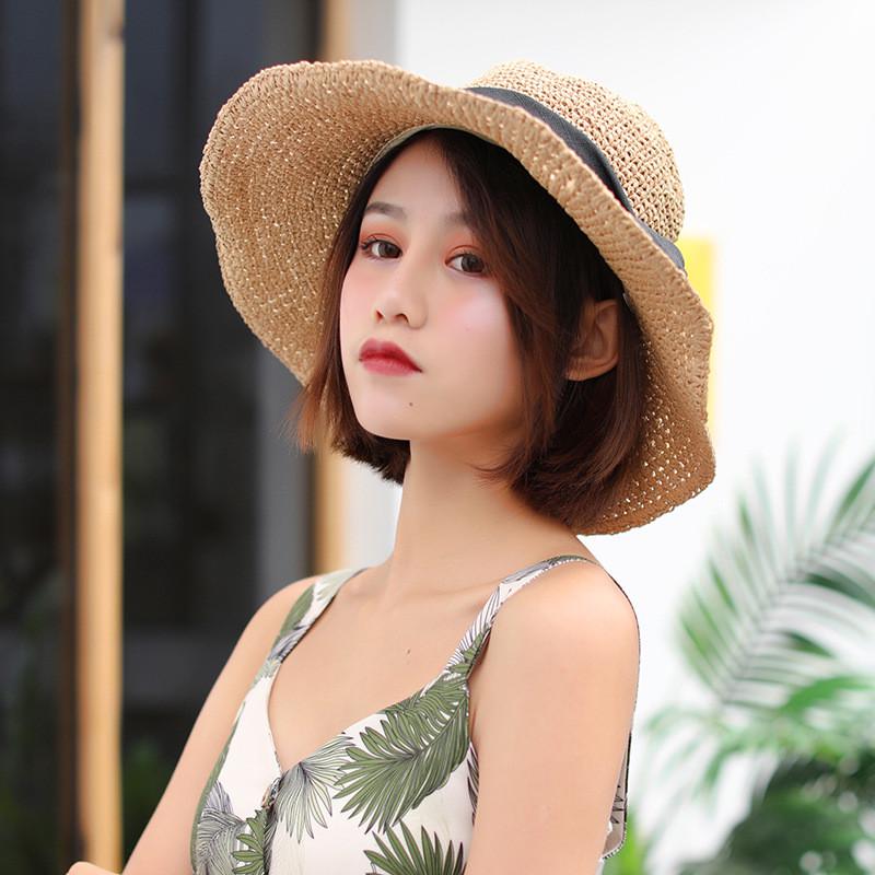 ハット 優雅なつば広ストローハット