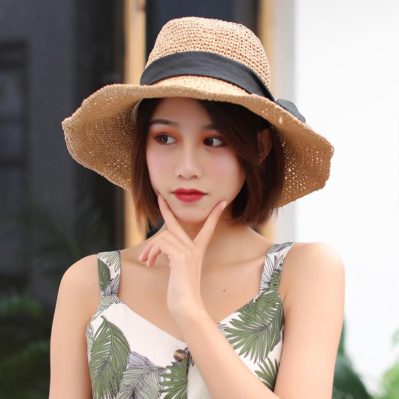 ハット 優雅なつば広ストローハット