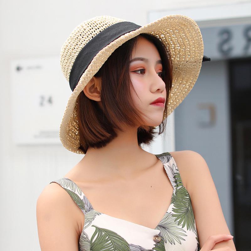 ハット 優雅なつば広ストローハット