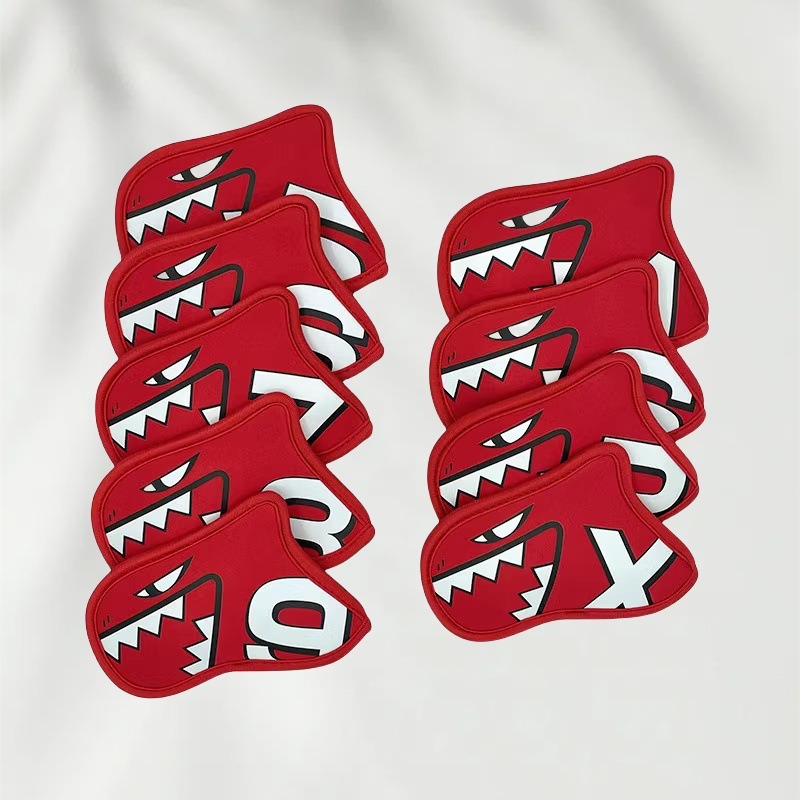 ヘッドカバー 鮫顔デザインアイアン用ヘッドカバー