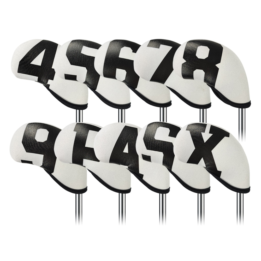 ヘッドカバー 番号刻印入り保護アイアンカバー十点セット