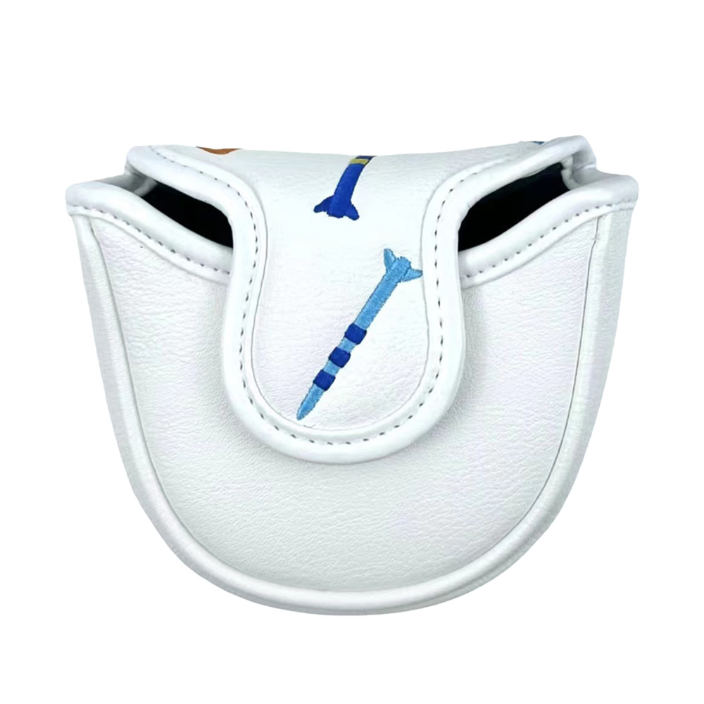 ヘッドカバー 刺繍ティー柄マレット型パターカバー