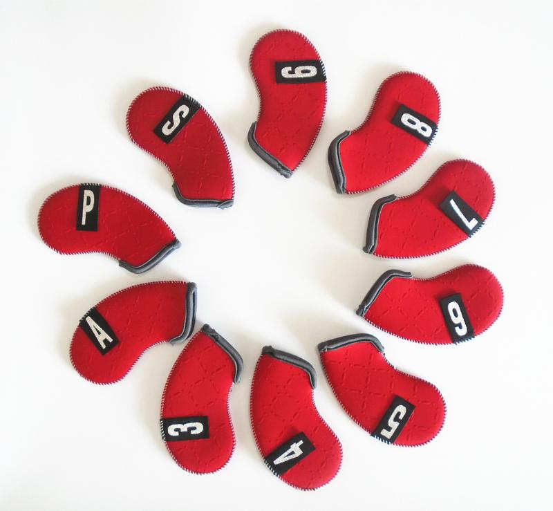 ヘッドカバー 番号入り潜水布製アイアンカバー十本組