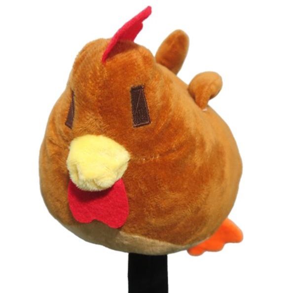 ヘッドカバー ふわふわニワトリ型ウッドカバー