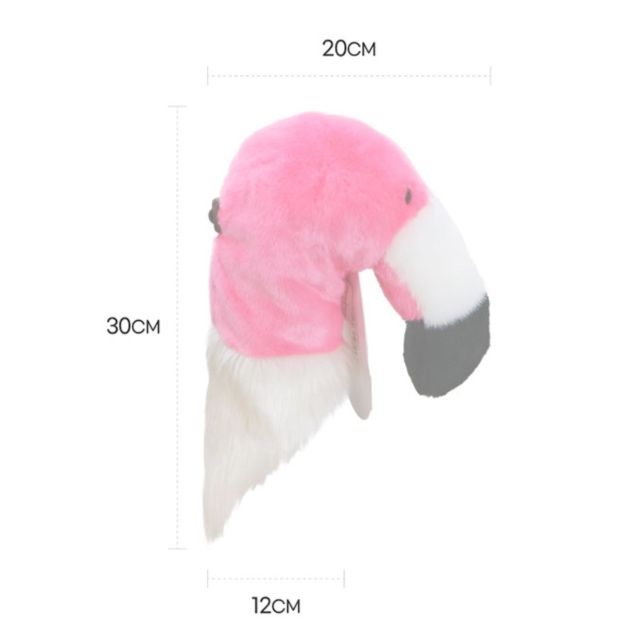ヘッドカバー フラミンゴ風ふわもこウッドカバー
