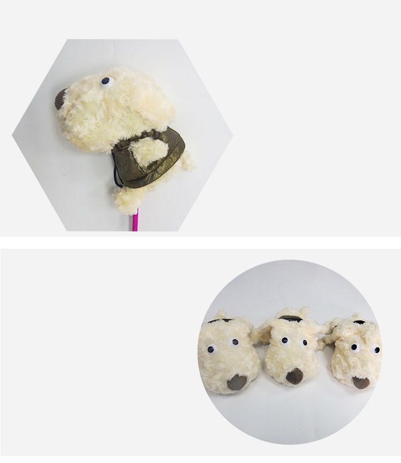 ヘッドカバー もこもこ子犬ウッドカバー