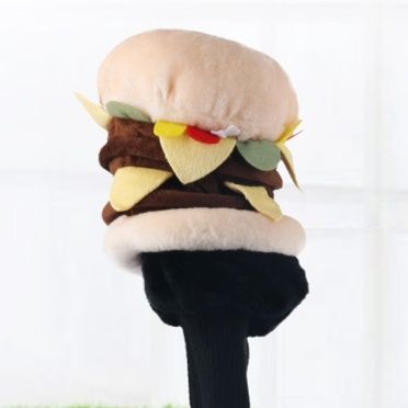ヘッドカバー アイアンカバー　立体食品仕様ハンバーガー型高級保護用アイアンカバー