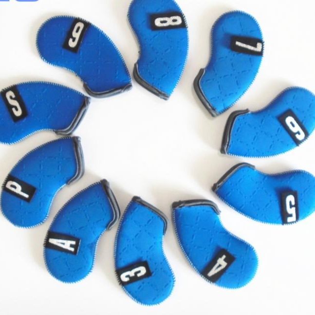 ヘッドカバー 番号入り潜水布製アイアンカバー十本組