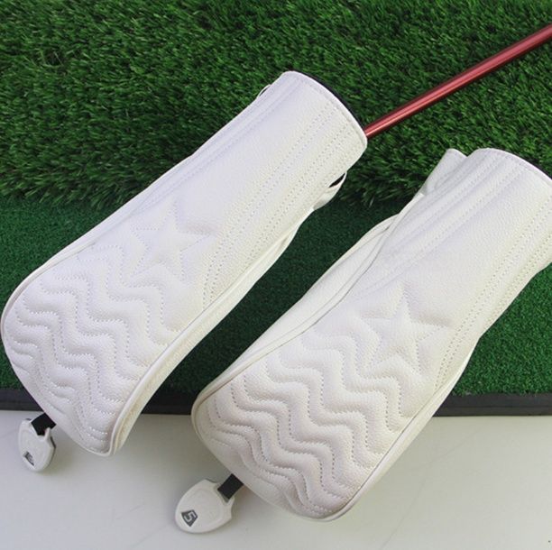 ヘッドカバー 星型エンボス加工厚手生地ウッドカバー