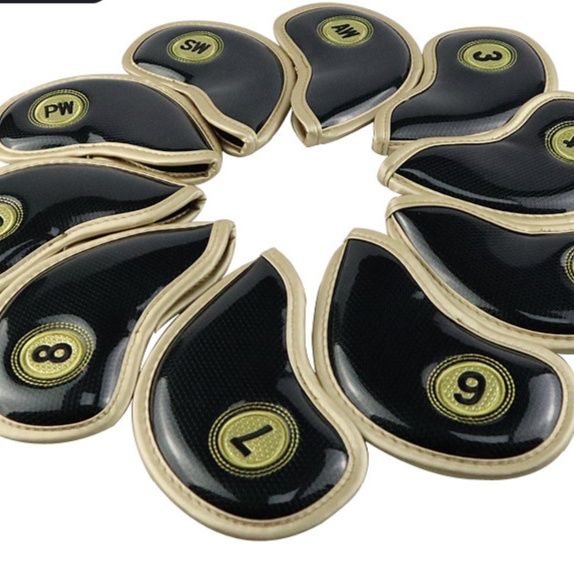 ヘッドカバー 水晶素材番号付きアイアンカバー十個セット