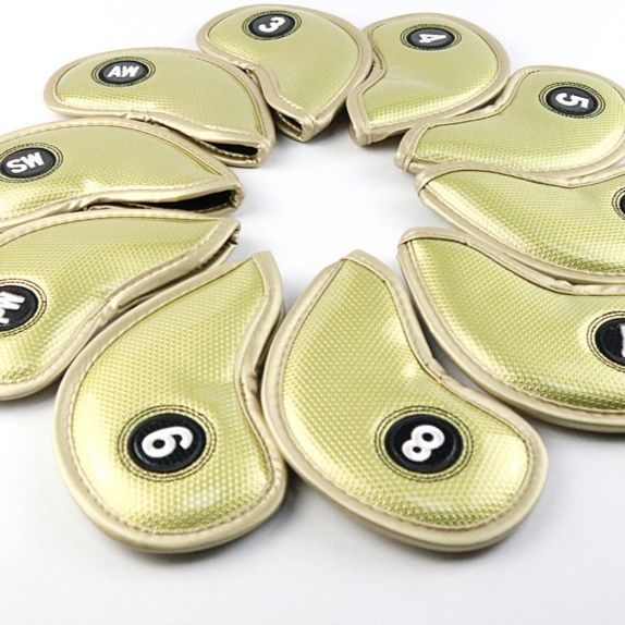 ヘッドカバー 水晶素材番号付きアイアンカバー十個セット