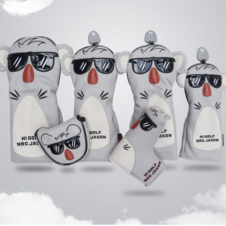 ヘッドカバー サングラスコアラのかわいい動物型ウッドカバー