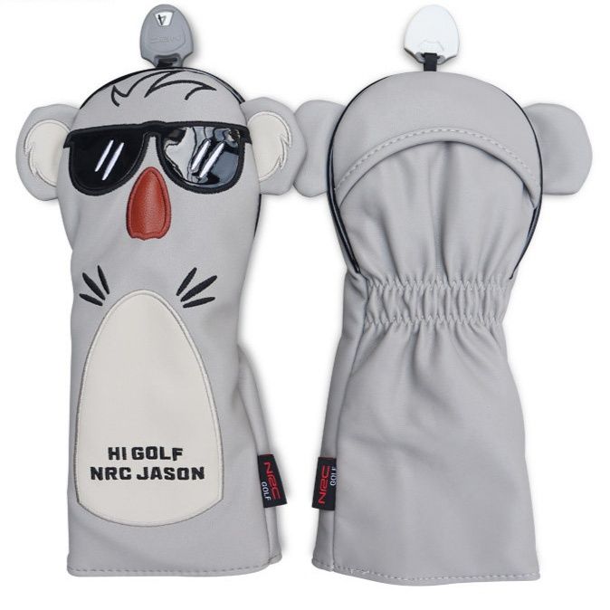 ヘッドカバー サングラスコアラのかわいい動物型ウッドカバー