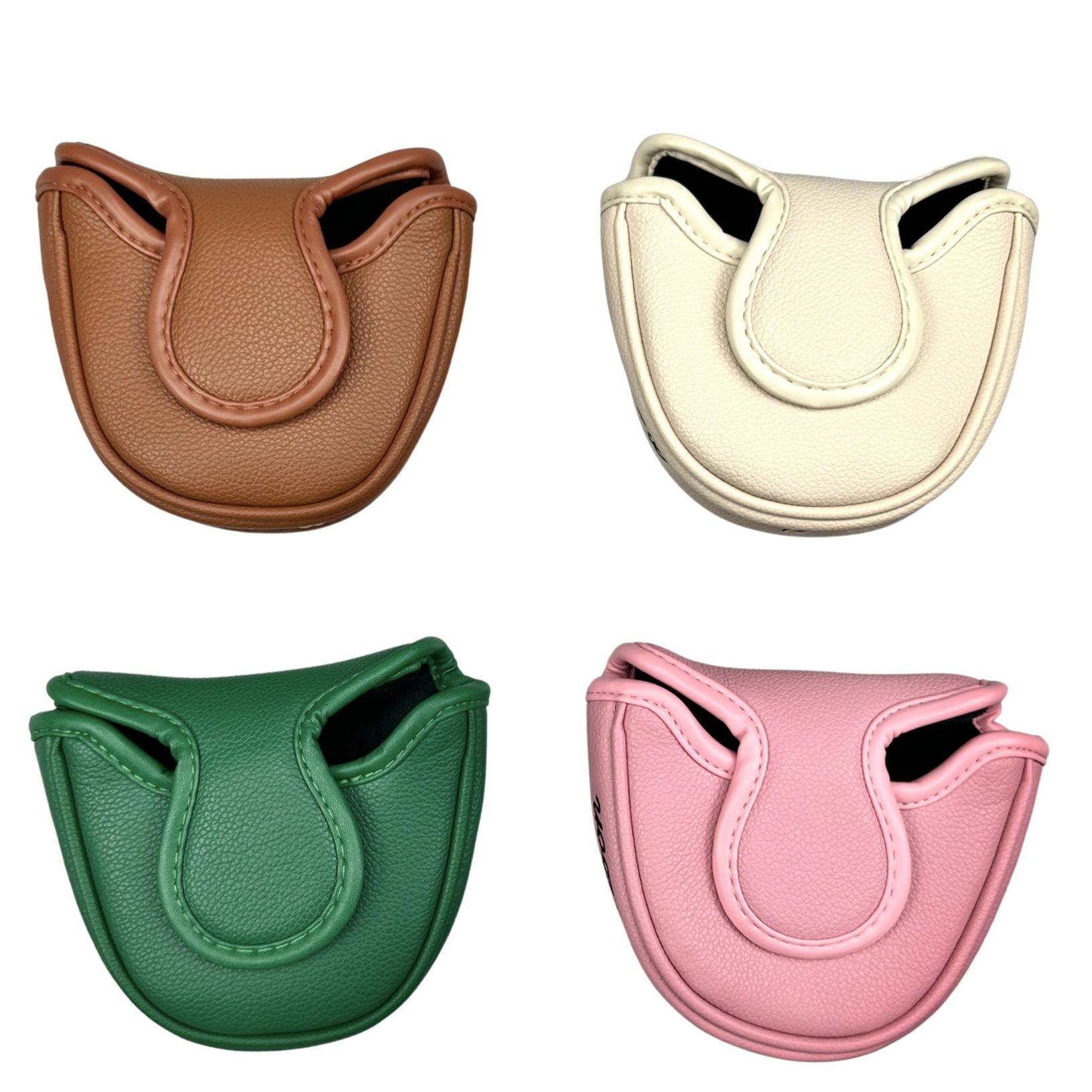 ヘッドカバー 帽子ボール刺繍入り合成皮革パターカバー