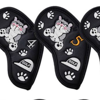 ヘッドカバー 子猫刺繍番号入りアイアンカバー9個セット