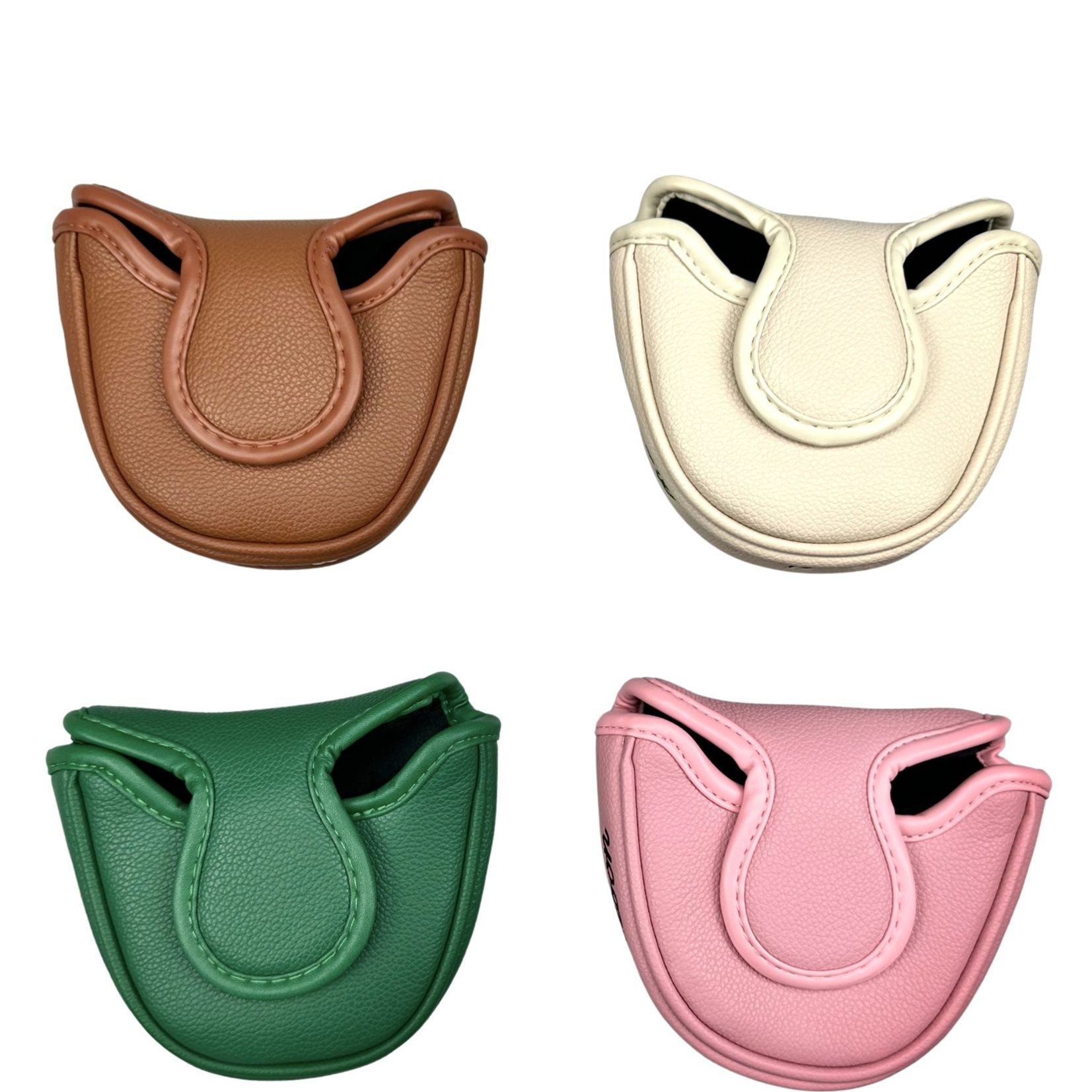 ヘッドカバー ゴルフボール帽子刺繍入りマレット型パターカバー