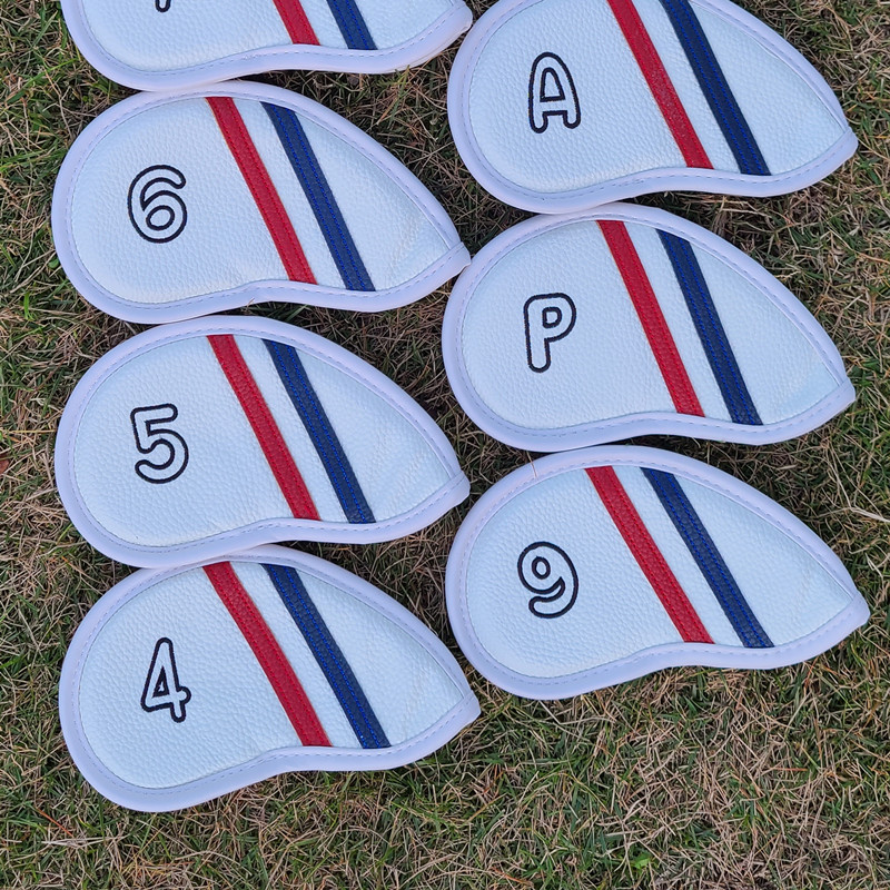 ヘッドカバー 番号刺繍入りストライプライン アイアンカバーセット