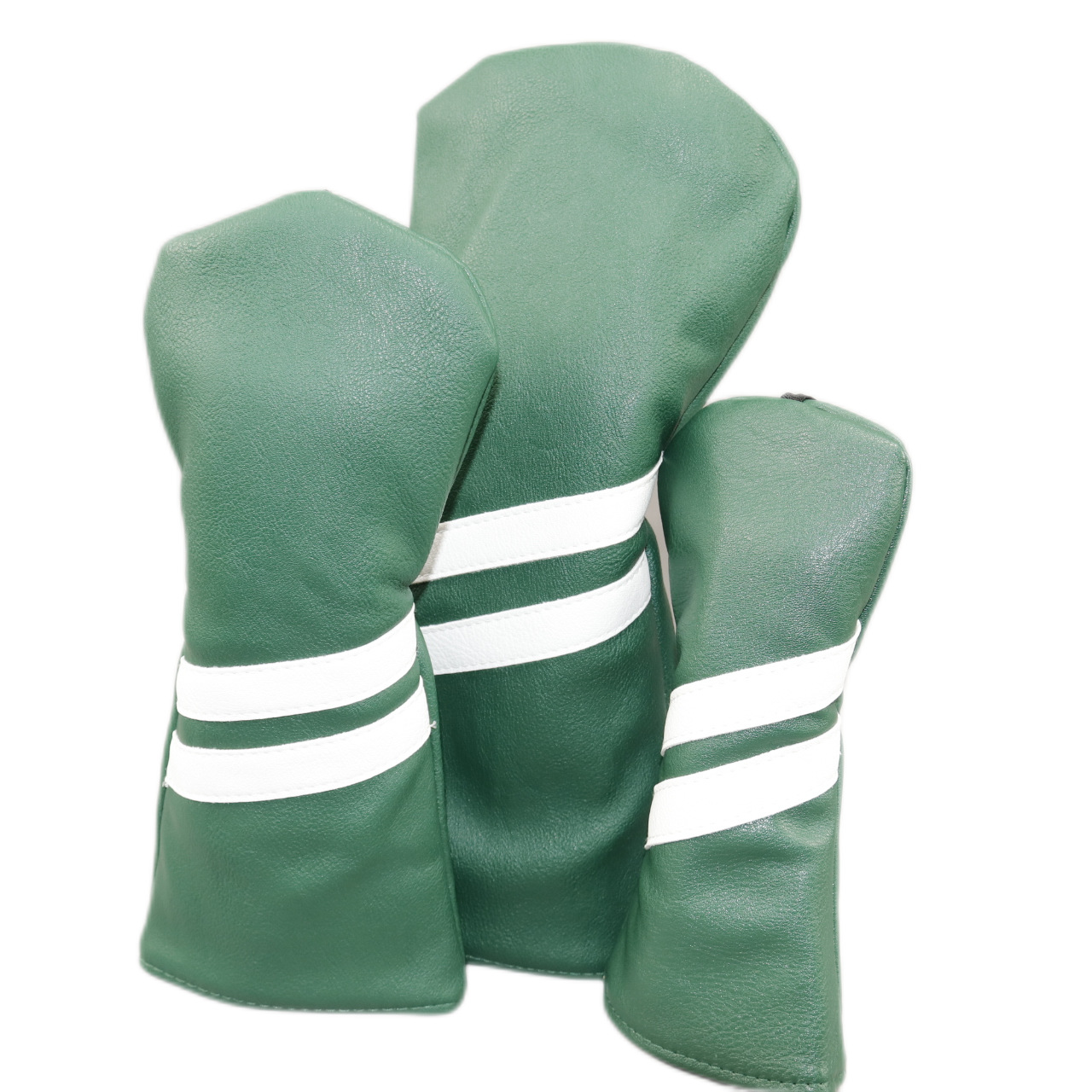 ヘッドカバー 斜めライン入り合成皮革ウッドカバー三本組